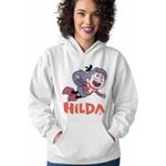 Fashion, accesorii si bijuterii - Femei - Imbracaminte femei - Hanorace femei - Hanorac Femei Hilda Aventuri Desene Animate, alb, marime 2XL - Infinity.ro