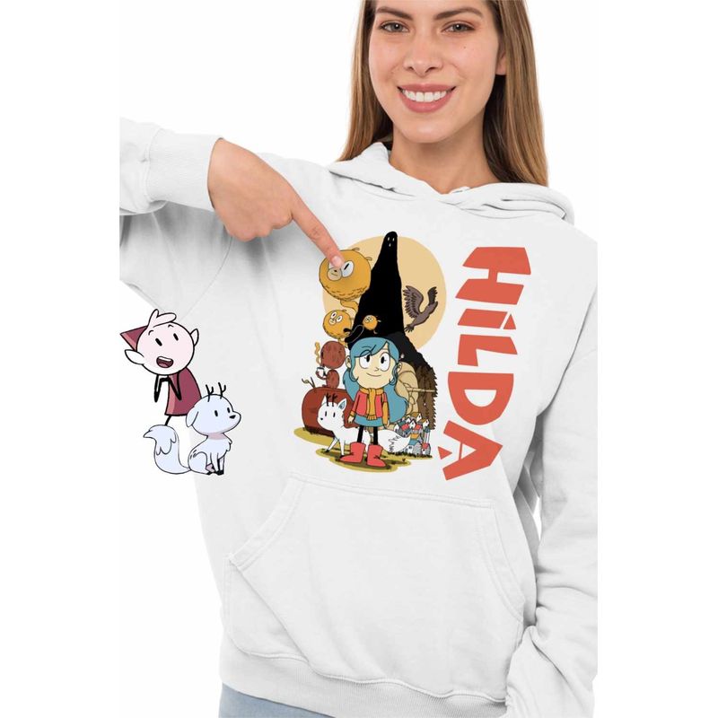 Fashion, accesorii si bijuterii - Femei - Imbracaminte femei - Hanorace femei - Hanorac Femei Hilda Parada Pasarilor Alfur, alb, marime 2XL - Infinity.ro