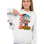 Fashion, accesorii si bijuterii - Femei - Imbracaminte femei - Hanorace femei - Hanorac Femei Hilda Twig Hug White Fox Valentines Day, alb, marime 2XL - Infinity.ro