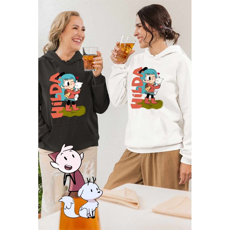 Fashion, accesorii si bijuterii - Femei - Imbracaminte femei - Hanorace femei - Hanorac Femei Hilda Twig Hug White Fox Valentines Day, alb, marime 2XL - Infinity.ro