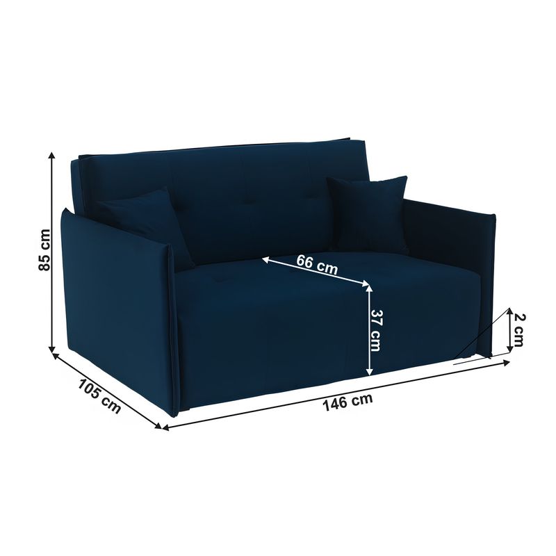 Casa si Gradina - Mobilier - Canapele si coltare - Canapele - Canapea 3 locuri, tesatura albastra Paris Riviera, ALANA - Infinity.ro