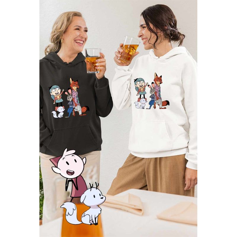 Fashion, accesorii si bijuterii - Femei - Imbracaminte femei - Hanorace femei - Hanorac Femei Hilda Zootopia Judy Twig, alb, marime 2XL - Infinity.ro