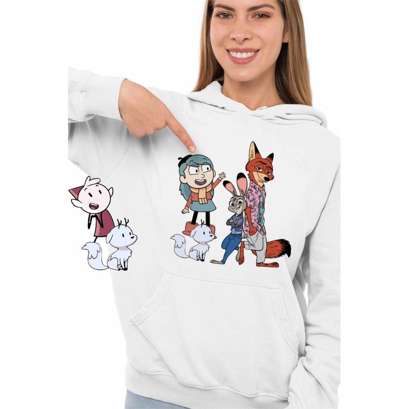Fashion, accesorii si bijuterii - Femei - Imbracaminte femei - Hanorace femei - Hanorac Femei Hilda Zootopia Judy Twig, alb, marime 2XL - Infinity.ro