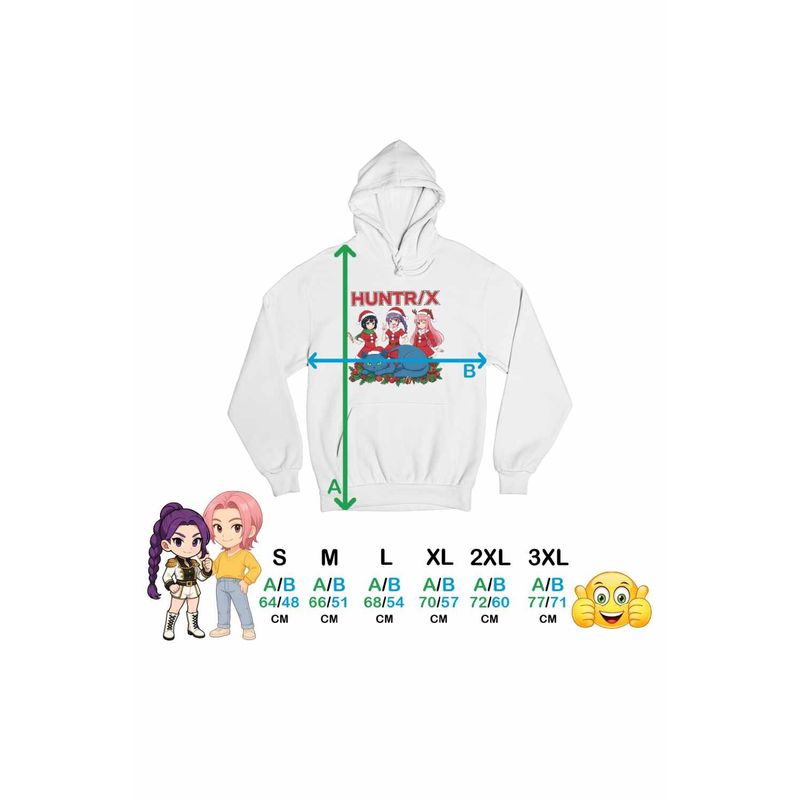Fashion, accesorii si bijuterii - Femei - Imbracaminte femei - Hanorace femei - Hanorac Femei Huntrix Craciunite Merry Christmas Kpop, alb, marime 2XL - Infinity.ro