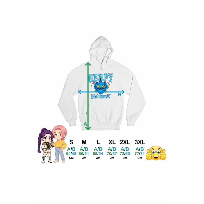 Fashion, accesorii si bijuterii - Femei - Imbracaminte femei - Hanorace femei - Hanorac Femei Huntrix Derpy Pisica Kpop Demon Hunters, alb, marime 2XL - Infinity.ro