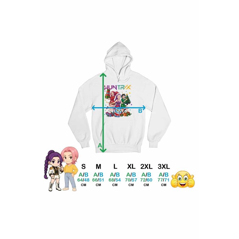 Fashion, accesorii si bijuterii - Femei - Imbracaminte femei - Hanorace femei - Hanorac Femei Huntrix Kpop Craciun, alb, marime 2XL - Infinity.ro