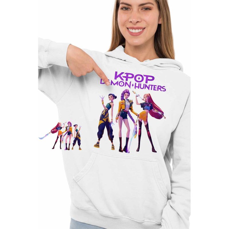 Fashion, accesorii si bijuterii - Femei - Imbracaminte femei - Hanorace femei - Hanorac Femei Huntrix Dream Team Kpop, alb, marime 2XL - Infinity.ro