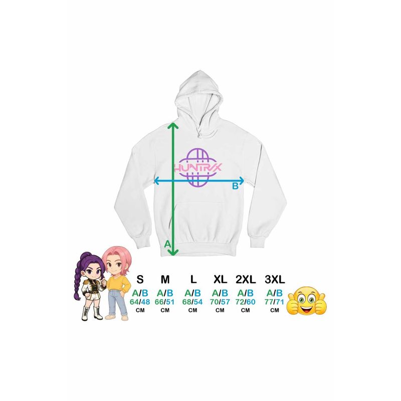 Fashion, accesorii si bijuterii - Femei - Imbracaminte femei - Hanorace femei - Hanorac Femei Huntrix Kpop Logo, alb, marime 2XL - Infinity.ro