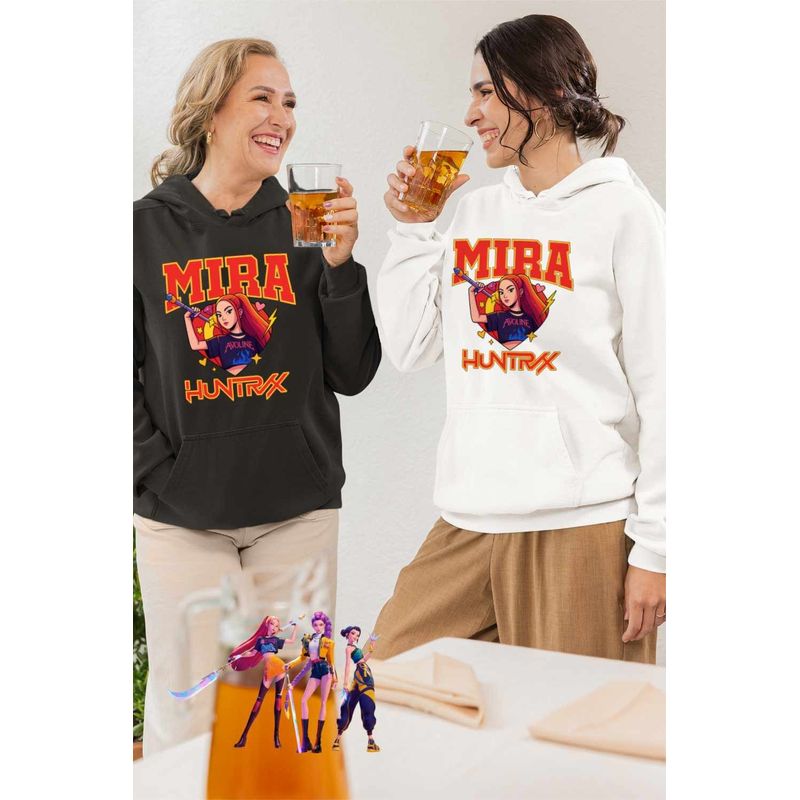 Fashion, accesorii si bijuterii - Femei - Imbracaminte femei - Hanorace femei - Hanorac Femei Huntrix Mira Avoline Kpop, alb, marime 2XL - Infinity.ro