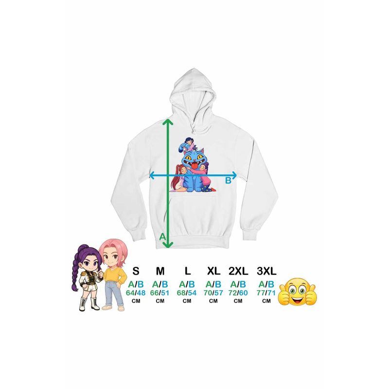 Fashion, accesorii si bijuterii - Femei - Imbracaminte femei - Hanorace femei - Hanorac Femei Huntrix Motan Dragon Derpy Kpop, alb, marime 2XL - Infinity.ro