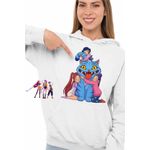 Fashion, accesorii si bijuterii - Femei - Imbracaminte femei - Hanorace femei - Hanorac Femei Huntrix Motan Dragon Derpy Kpop, alb, marime 2XL - Infinity.ro