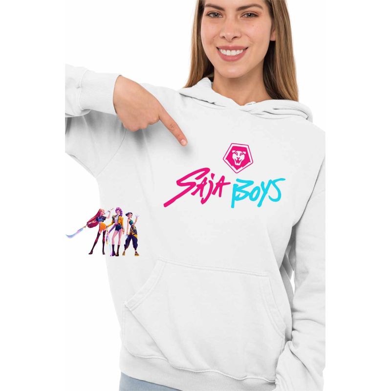 Fashion, accesorii si bijuterii - Femei - Imbracaminte femei - Hanorace femei - Hanorac Femei Huntrix Saja Boys Kpop Legends, alb, marime 2XL - Infinity.ro