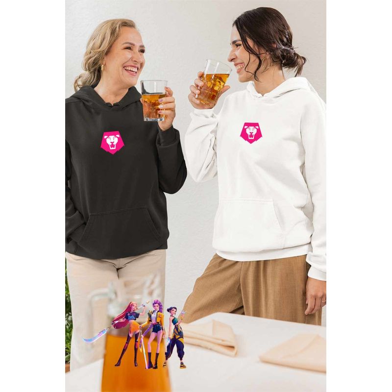 Fashion, accesorii si bijuterii - Femei - Imbracaminte femei - Hanorace femei - Hanorac Femei Huntrix Saja Boys Logo Simbol Kpop, alb, marime 2XL - Infinity.ro