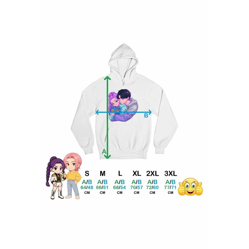 Fashion, accesorii si bijuterii - Femei - Imbracaminte femei - Hanorace femei - Hanorac Femei Huntrix Saja Love Kpop Demon Hunters, alb, marime 2XL - Infinity.ro