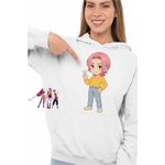 Fashion, accesorii si bijuterii - Femei - Imbracaminte femei - Hanorace femei - Hanorac Femei Huntrix Saja Boys Romance Kpop, alb, marime 2XL - Infinity.ro