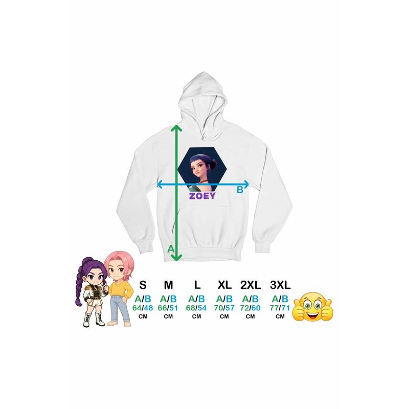 Fashion, accesorii si bijuterii - Femei - Imbracaminte femei - Hanorace femei - Hanorac Femei Huntrix Zoey Kpop Demon Hunters, alb, marime 2XL - Infinity.ro