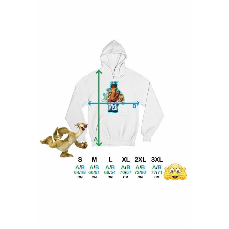 Fashion, accesorii si bijuterii - Femei - Imbracaminte femei - Hanorace femei - Hanorac Femei Ice Age All Gang Epoca de Gheata, alb, marime 2XL - Infinity.ro