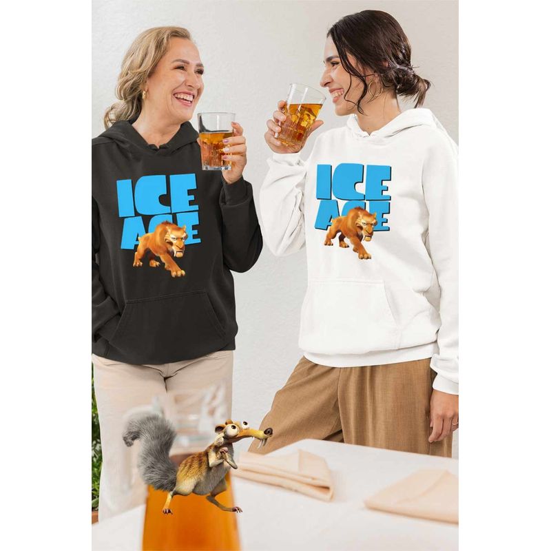 Fashion, accesorii si bijuterii - Femei - Imbracaminte femei - Hanorace femei - Hanorac Femei Ice Age Diego Smilodon Tigru, alb, marime 2XL - Infinity.ro