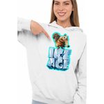 Fashion, accesorii si bijuterii - Femei - Imbracaminte femei - Hanorace femei - Hanorac Femei Ice Age Scrat Mood, alb, marime 2XL - Infinity.ro