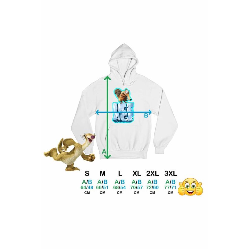 Fashion, accesorii si bijuterii - Femei - Imbracaminte femei - Hanorace femei - Hanorac Femei Ice Age Scrat Mood, alb, marime 2XL - Infinity.ro