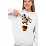 Fashion, accesorii si bijuterii - Femei - Imbracaminte femei - Hanorace femei - Hanorac Femei Ice Age Scrat Veverita, alb, marime 2XL - Infinity.ro