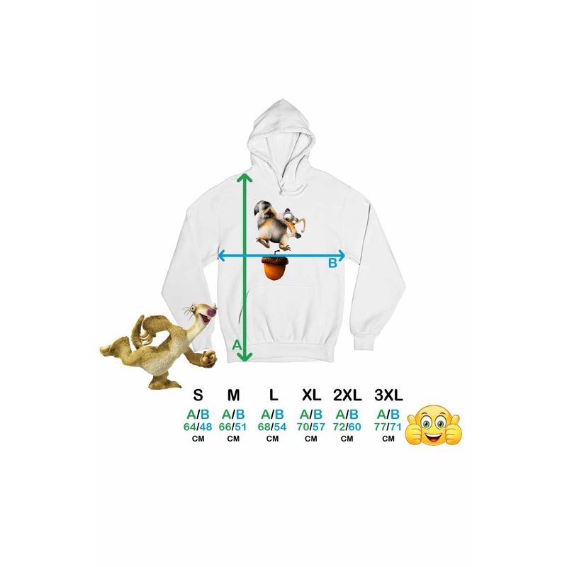 Fashion, accesorii si bijuterii - Femei - Imbracaminte femei - Hanorace femei - Hanorac Femei Ice Age Scrat Veverita, alb, marime 2XL - Infinity.ro