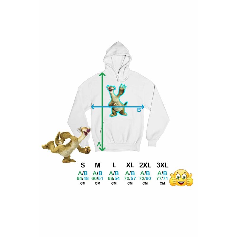 Fashion, accesorii si bijuterii - Femei - Imbracaminte femei - Hanorace femei - Hanorac Femei Ice Age Sid Lenes, alb, marime 2XL - Infinity.ro