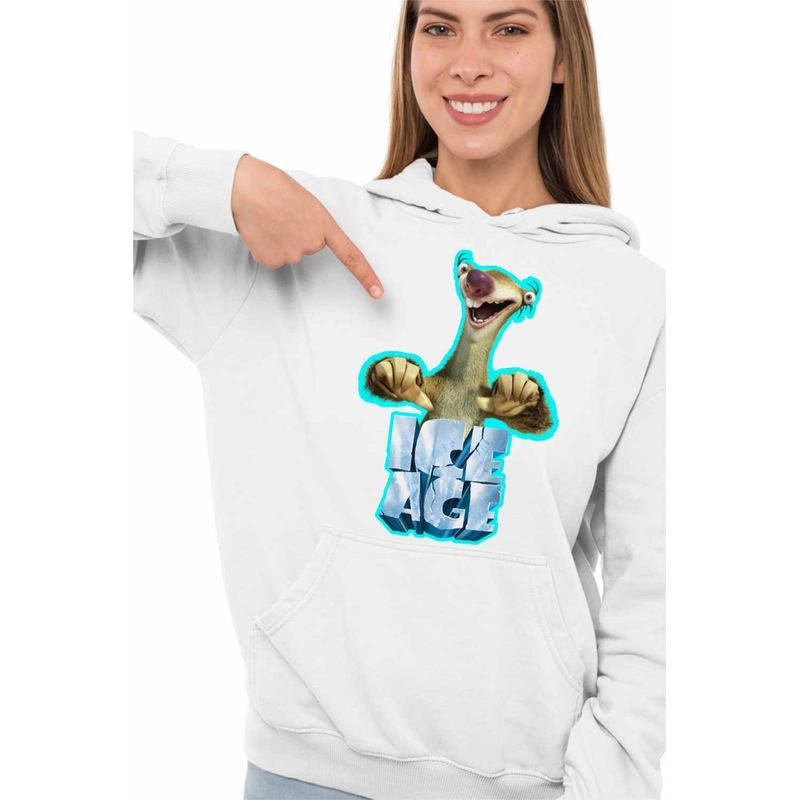 Fashion, accesorii si bijuterii - Femei - Imbracaminte femei - Hanorace femei - Hanorac Femei Ice Age Sid Adventures, alb, marime 2XL - Infinity.ro