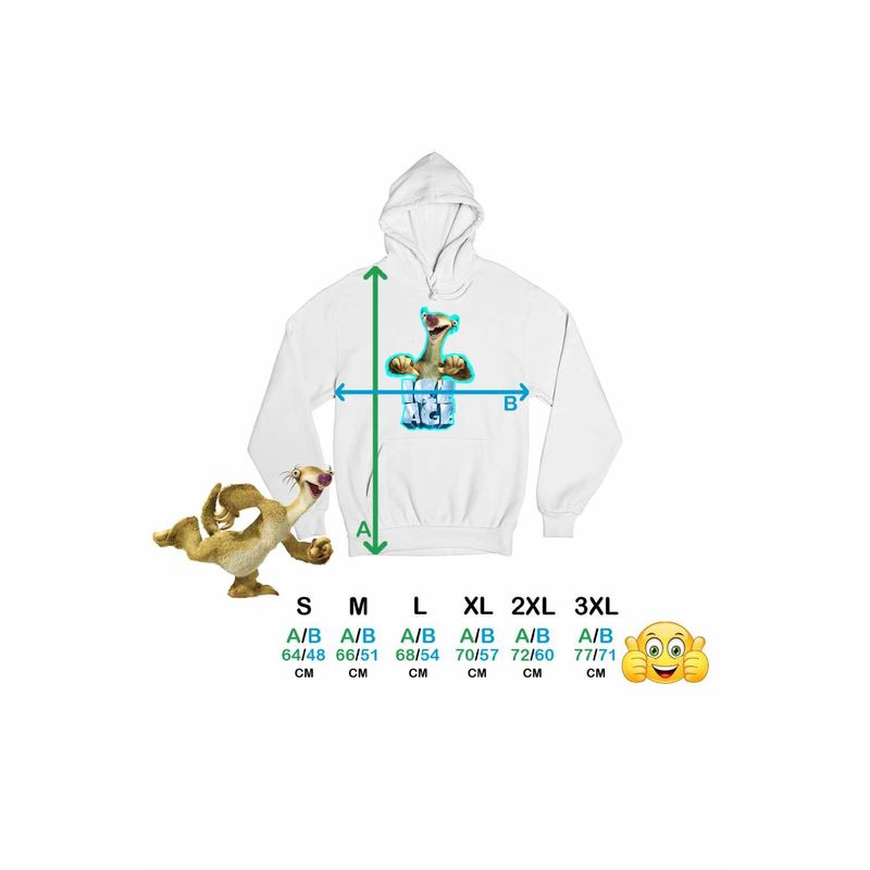 Fashion, accesorii si bijuterii - Femei - Imbracaminte femei - Hanorace femei - Hanorac Femei Ice Age Sid Adventures, alb, marime 2XL - Infinity.ro