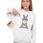 Fashion, accesorii si bijuterii - Femei - Imbracaminte femei - Hanorace femei - Hanorac Femei Iepuras Thumper Bambi Dragut, alb, marime 2XL - Infinity.ro