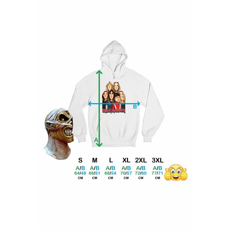 Fashion, accesorii si bijuterii - Femei - Imbracaminte femei - Hanorace femei - Hanorac Femei Iron Maiden Cartoon Heavy Metal, alb, marime 2XL - Infinity.ro