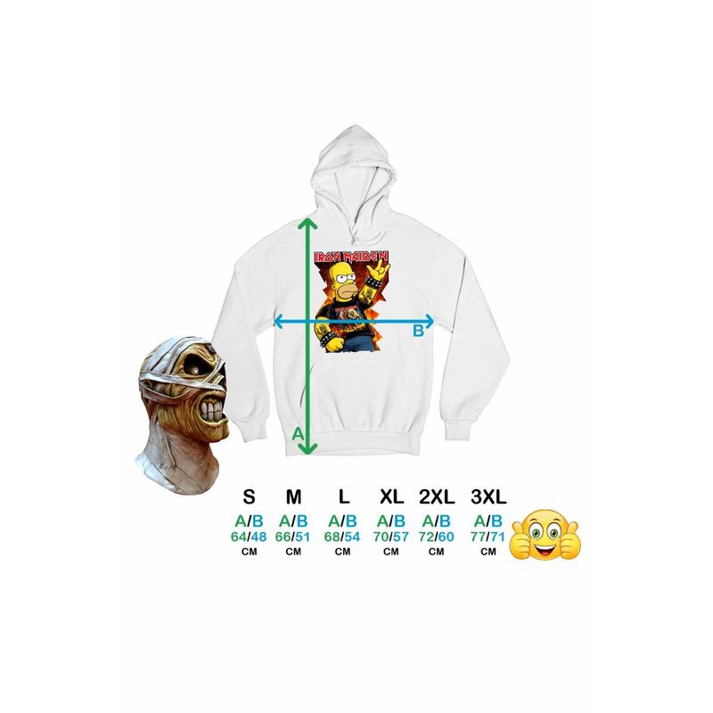 Fashion, accesorii si bijuterii - Femei - Imbracaminte femei - Hanorace femei - Hanorac Femei Iron Maiden Homer The Simpsons, alb, marime 2XL - Infinity.ro