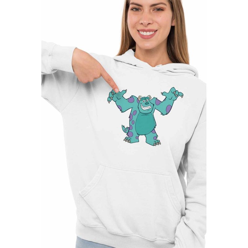 Fashion, accesorii si bijuterii - Femei - Imbracaminte femei - Hanorace femei - Hanorac Femei James Monsters University, alb, marime 2XL - Infinity.ro