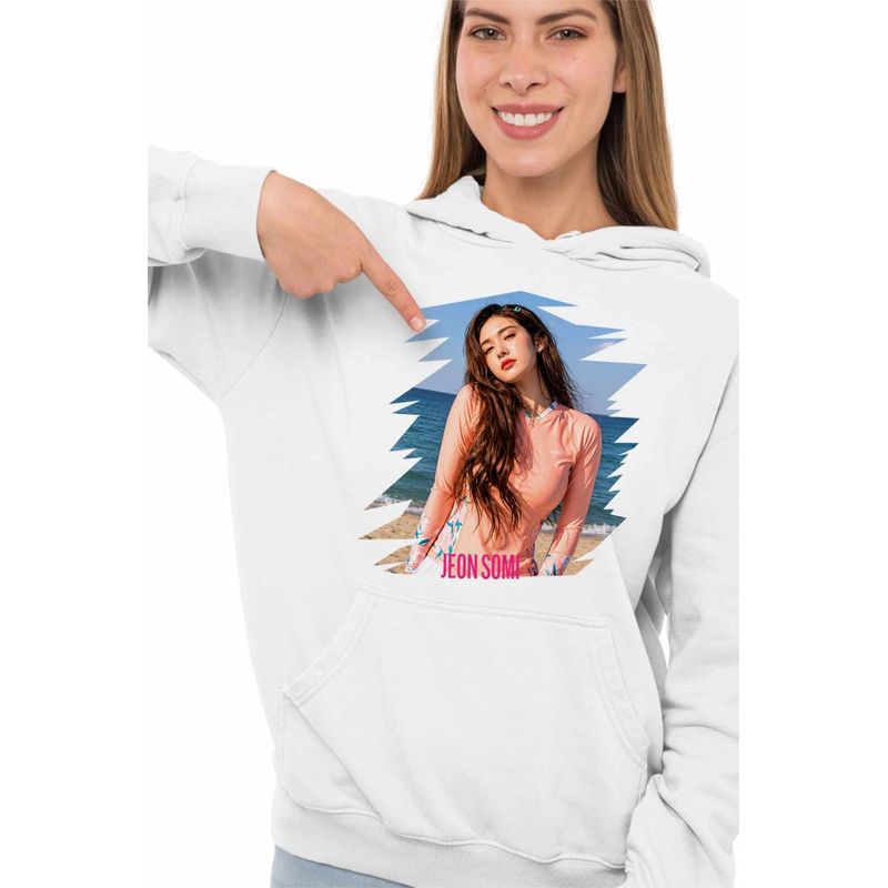 Fashion, accesorii si bijuterii - Femei - Imbracaminte femei - Hanorace femei - Hanorac Femei Jeon Somi Vibe Kpop, alb, marime 2XL - Infinity.ro