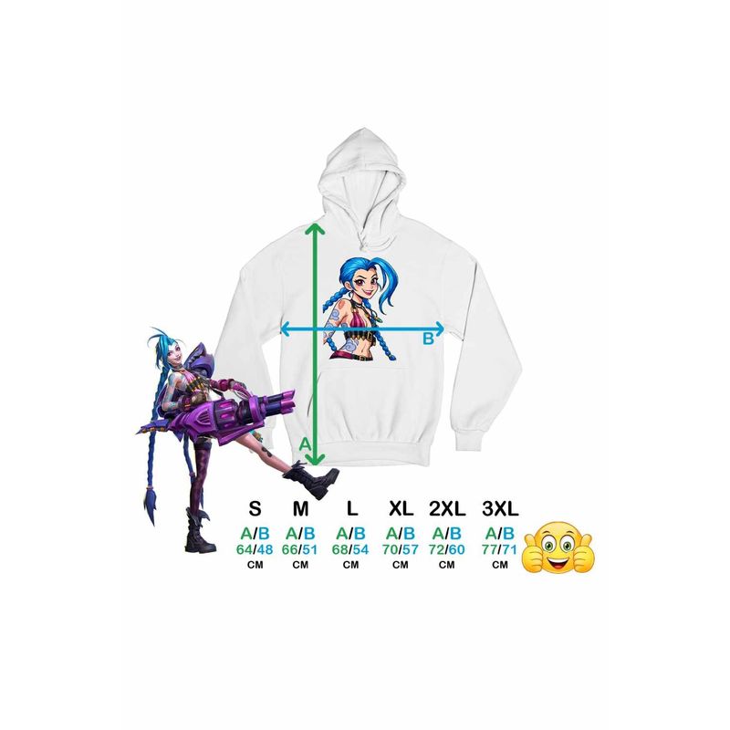 Fashion, accesorii si bijuterii - Femei - Imbracaminte femei - Hanorace femei - Hanorac Femei Jinx Arcane Runeterra, alb, marime 2XL - Infinity.ro