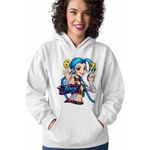 Fashion, accesorii si bijuterii - Femei - Imbracaminte femei - Hanorace femei - Hanorac Femei Jinx Six Seven Arcane Runeterra, alb, marime 2XL - Infinity.ro