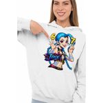 Fashion, accesorii si bijuterii - Femei - Imbracaminte femei - Hanorace femei - Hanorac Femei Jinx Six Seven Arcane Runeterra, alb, marime 2XL - Infinity.ro