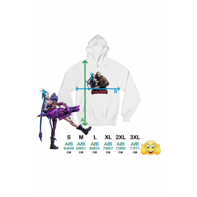 Fashion, accesorii si bijuterii - Femei - Imbracaminte femei - Hanorace femei - Hanorac Femei Jinx Jason Voorhees Arcane Runeterra, alb, marime 2XL - Infinity.ro