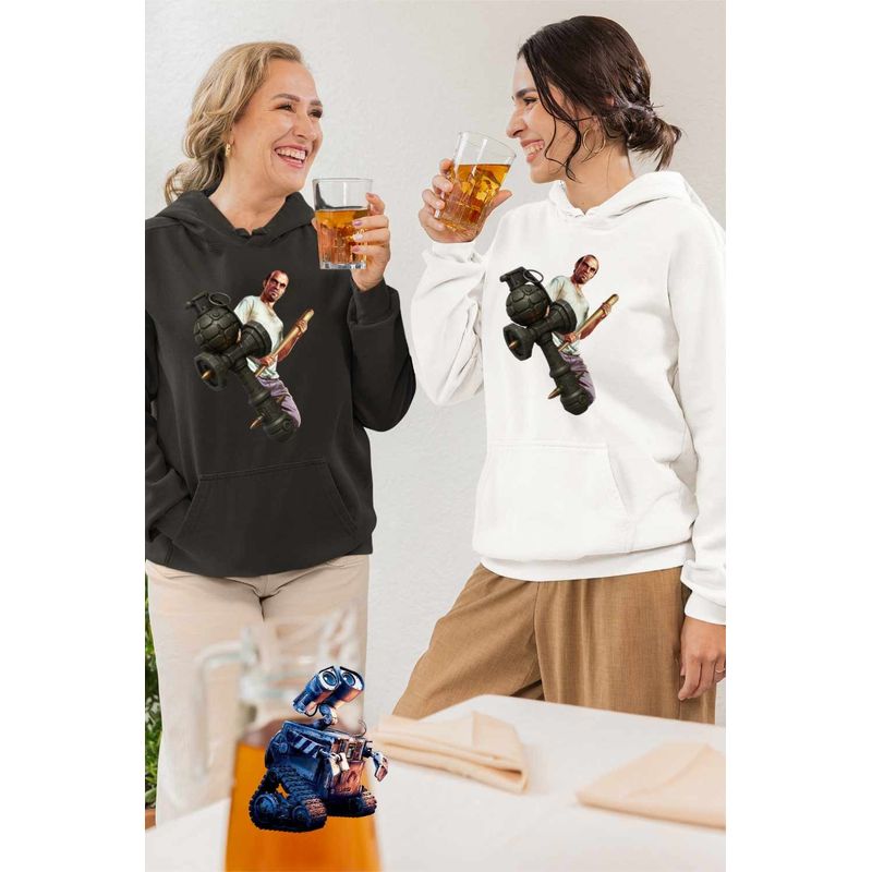 Fashion, accesorii si bijuterii - Femei - Imbracaminte femei - Hanorace femei - Hanorac Femei Kendama GTA Trevor Grenada, alb, marime 2XL - Infinity.ro