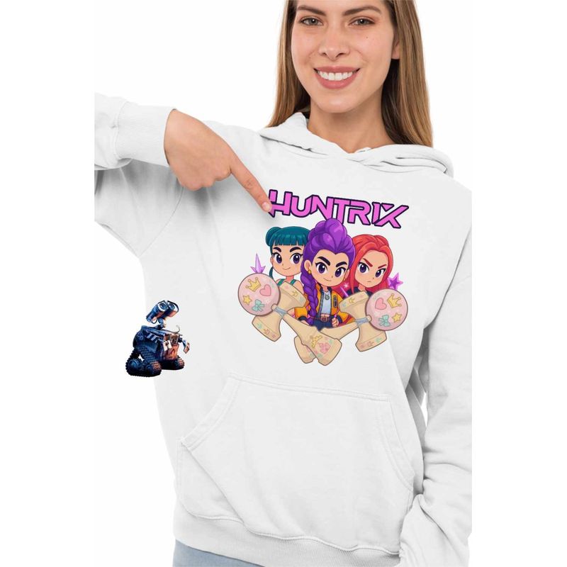 Fashion, accesorii si bijuterii - Femei - Imbracaminte femei - Hanorace femei - Hanorac Femei Kendama Huntrix K-Pop Demon Hunters Coreea, alb, marime 2XL - Infinity.ro