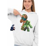 Fashion, accesorii si bijuterii - Femei - Imbracaminte femei - Hanorace femei - Hanorac Femei Kendama Minecraft Creeper Trial, alb, marime 2XL - Infinity.ro