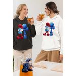 Fashion, accesorii si bijuterii - Femei - Imbracaminte femei - Hanorace femei - Hanorac Femei Kendama Papa Strumf Smurf Gargamel, alb, marime 2XL - Infinity.ro