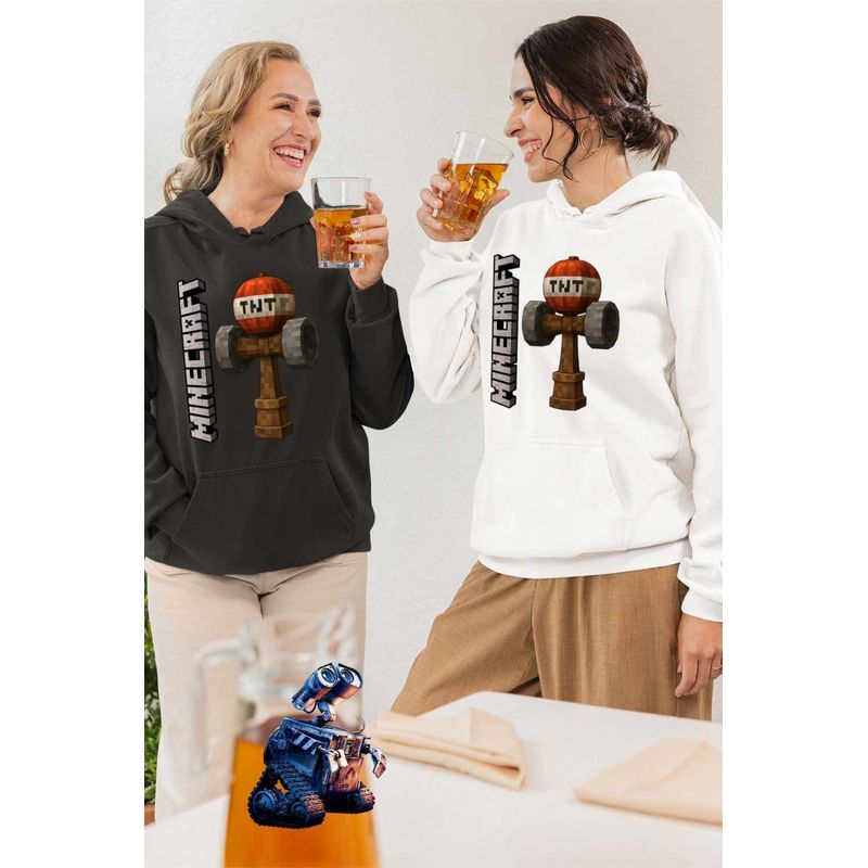 Fashion, accesorii si bijuterii - Femei - Imbracaminte femei - Hanorace femei - Hanorac Femei Kendama Minecraft TNT Roblox Skin, alb, marime 2XL - Infinity.ro