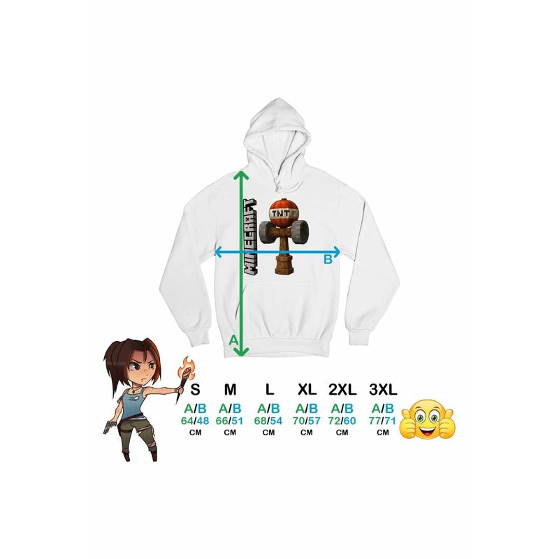 Fashion, accesorii si bijuterii - Femei - Imbracaminte femei - Hanorace femei - Hanorac Femei Kendama Minecraft TNT Roblox Skin, alb, marime 2XL - Infinity.ro
