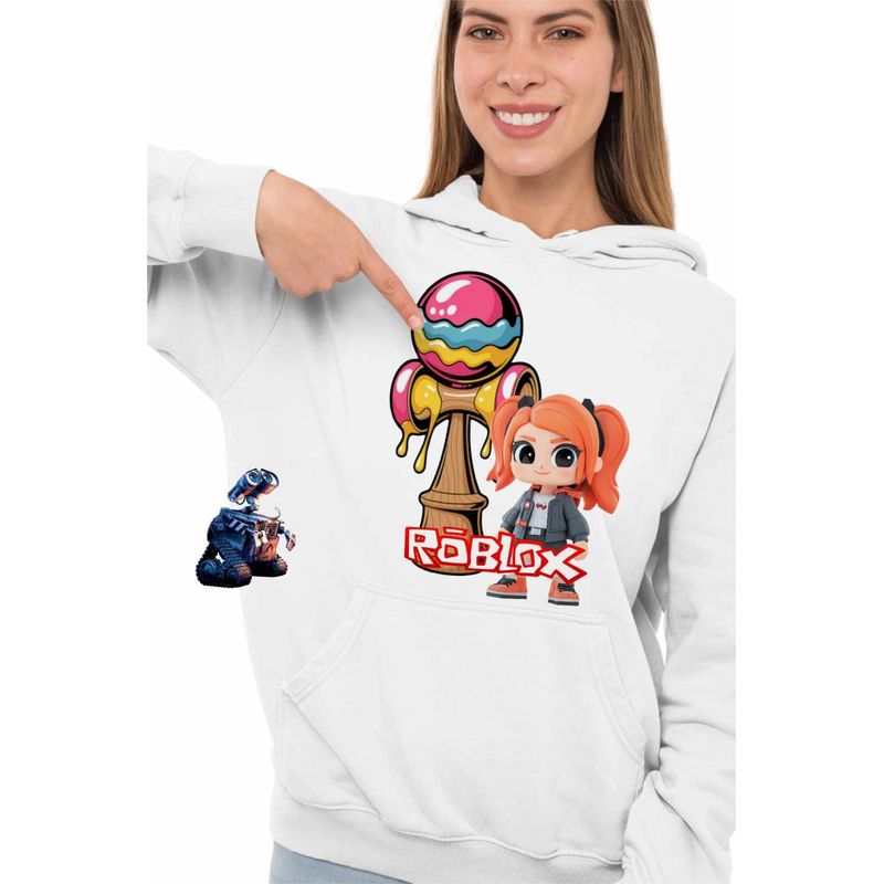 Fashion, accesorii si bijuterii - Femei - Imbracaminte femei - Hanorace femei - Hanorac Femei Kendama Roblox Gamer Trial, alb, marime 2XL - Infinity.ro