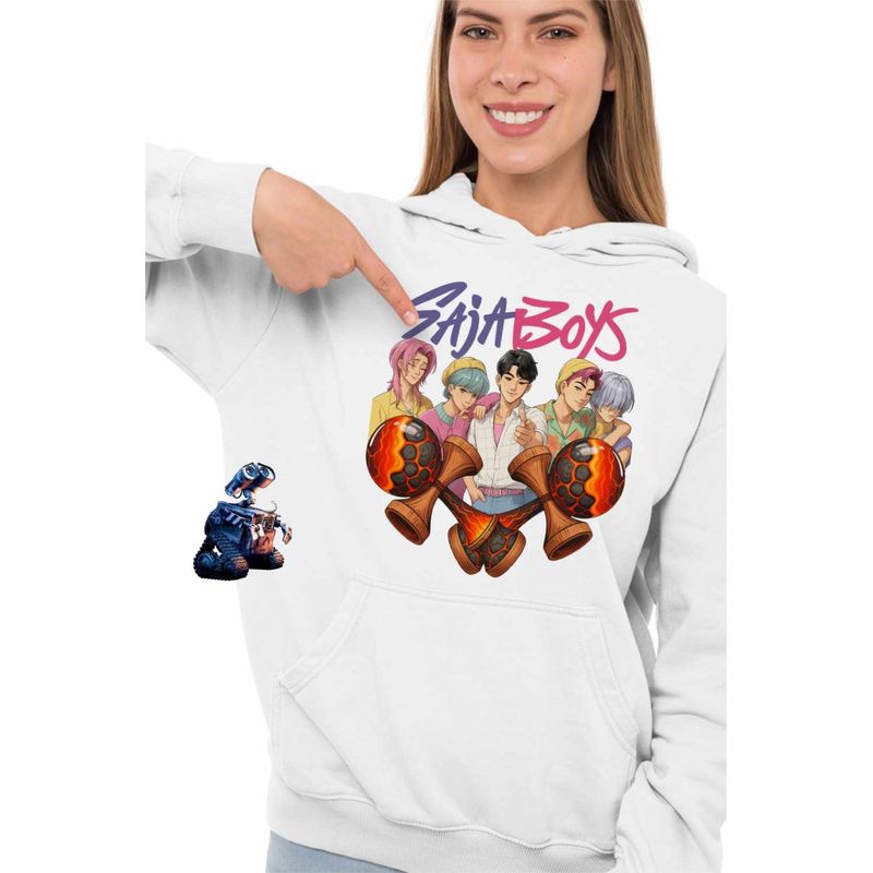 Fashion, accesorii si bijuterii - Femei - Imbracaminte femei - Hanorace femei - Hanorac Femei Kendama Saja Boys Kpop Huntrix Asia, alb, marime 2XL - Infinity.ro