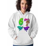 Fashion, accesorii si bijuterii - Femei - Imbracaminte femei - Hanorace femei - Hanorac Femei Kendama Six Seven Topit Sase Sapte, alb, marime 2XL - Infinity.ro