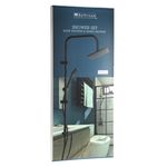 Casa si Gradina - Sanitare - Cazi si cabine de dus - Coloane si seturi de dus - Set complet de dus negru, cu bara reglabila, dus de mana si furtun flexibil - Infinity.ro