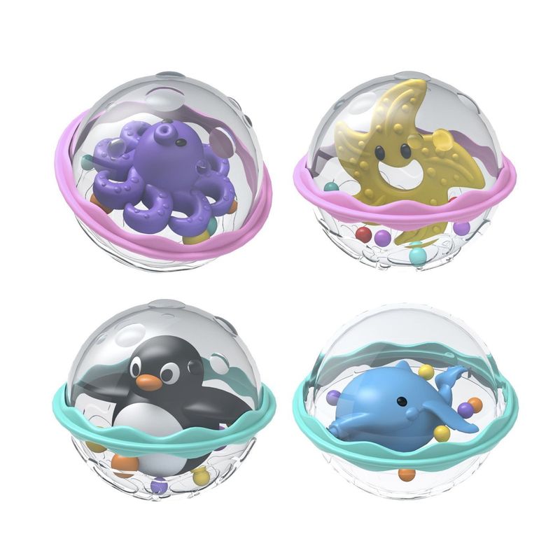 Jucarii, Copii si Bebe - Jucarii si jocuri - Jucarii bebelusi - Jucarii de baie - Winfun Water Fun Set 4 Bile Senzoriale pentru Baie - Infinity.ro
