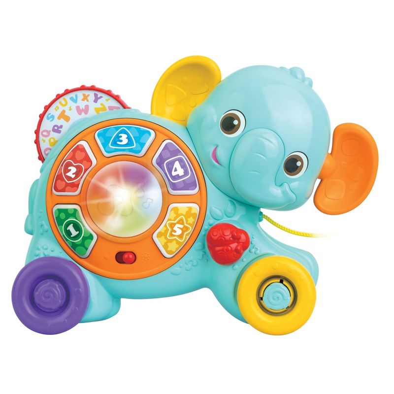 Jucarii, Copii si Bebe - Jucarii si jocuri - Jucarii bebelusi - Jucarii interactive bebelusi - Winfun Jucarie de Tras Elefant cu Sunete si Lumini - Infinity.ro